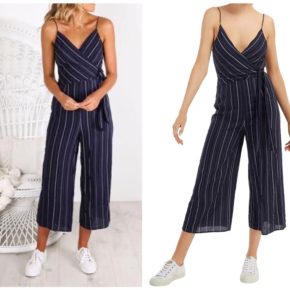 THE FIFTH LABEL Striped Wide Leg Jumpsuit